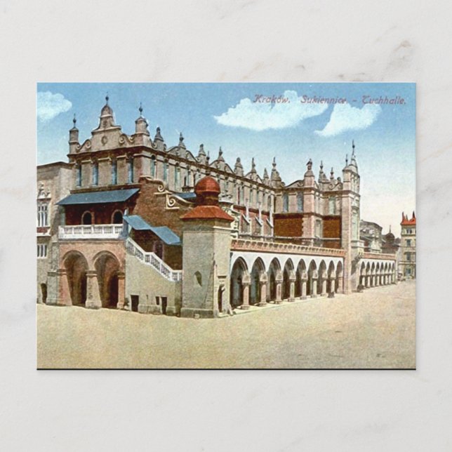 Old Postcard - Cloth Hall, Krakau, Polen Postkarte (Vorderseite)