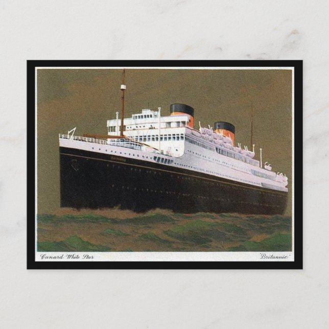 Old Postcard - Cunard White Star Liner "Britannic" Postkarte (Vorderseite)