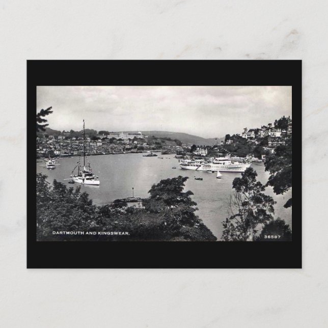 Old Postcard - Dartmouth and Kingswear Postkarte (Vorderseite)