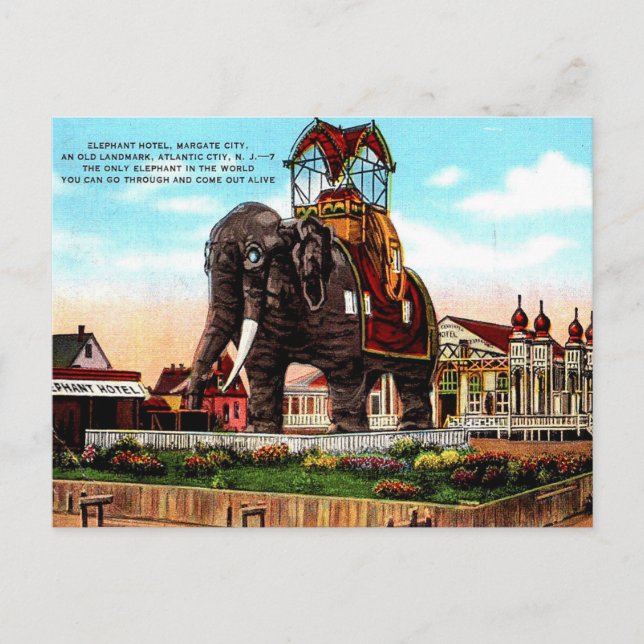 Old Postcard - Elephant Hotel, Atlantic City Postkarte (Vorderseite)
