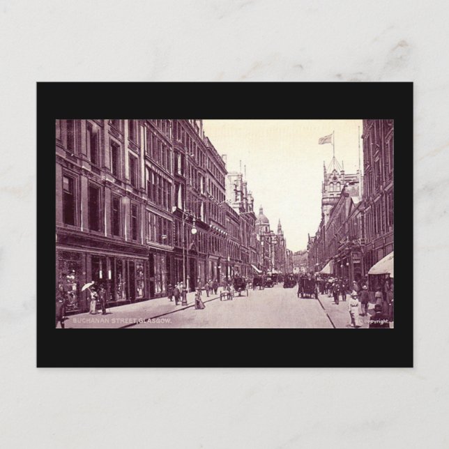 Old Postcard, Glasgow, Buchanan Street Postkarte (Vorderseite)