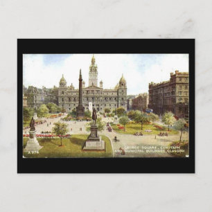 Old Postcard, Glasgow, George Square Postkarte
