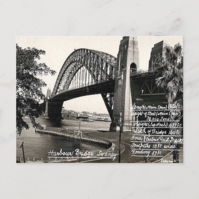 Old Postcard - Harbour Bridge, Sydney, NSW Postkarte (Vorderseite)