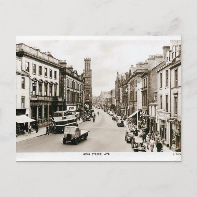 Old Postcard - High St, Ayr, Schottland Postkarte (Vorderseite)