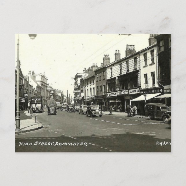 Old Postcard - High Street, Doncaster, Yorkshire Postkarte (Vorderseite)