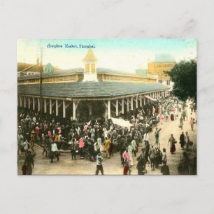 Old Postcard - Hongkew Market, Shanghai Postkarte