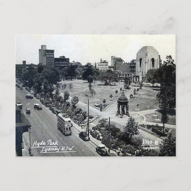 Old Postcard - Hyde Park, Sydney, NSW Postkarte (Vorderseite)