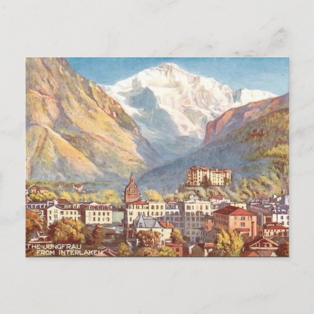 Old Postcard - Jungfrau, Interlaken, Schweiz Postkarte (Vorderseite)
