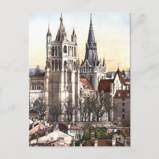 Old Postcard - Kathedrale, Lausanne, Schweiz Postkarte (Vorderseite)