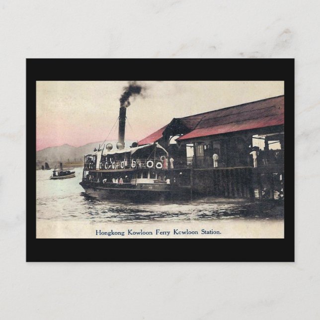 Old Postcard - Kowloon Ferry, Hongkong Postkarte (Vorderseite)
