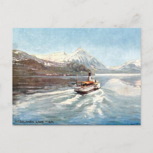 Old Postcard - Lake Thun, Interlaken, Schweiz Postkarte