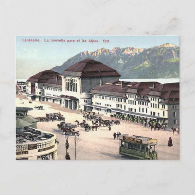 Old Postcard - Lausanne, Schweiz Postkarte (Vorderseite)