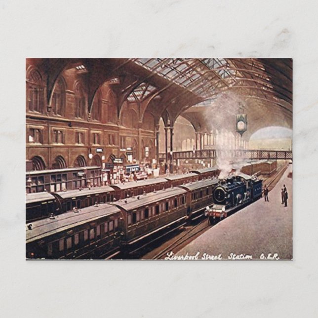 Old Postcard - Liverpool St Station, London Postkarte (Vorderseite)