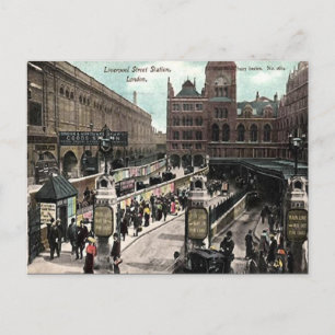Old Postcard - Liverpool Street Station, London Postkarte
