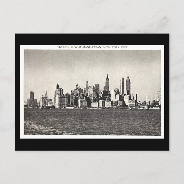Old Postcard - Lower Manhattan Skyline Postkarte (Vorderseite)