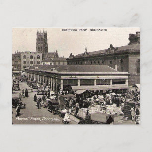 Old Postcard - Market Place, Doncaster, Yorkshire Postkarte