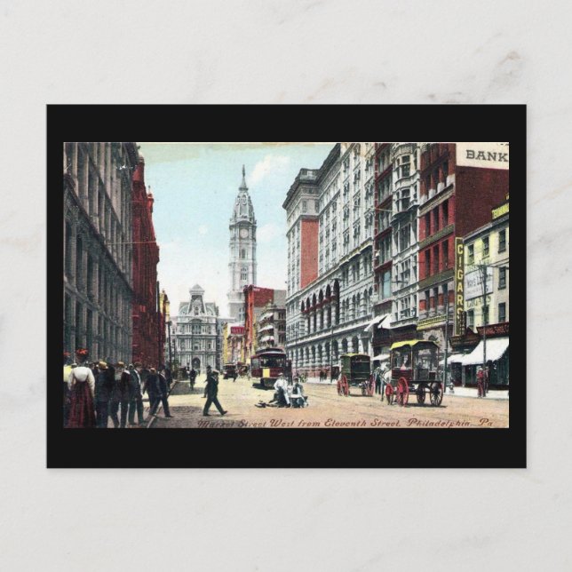 Old Postcard, Market St., Philadelphia, 1909 Postkarte (Vorderseite)