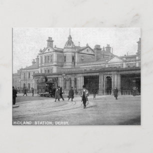 Old Postcard - Midland Station, Derby Postkarte