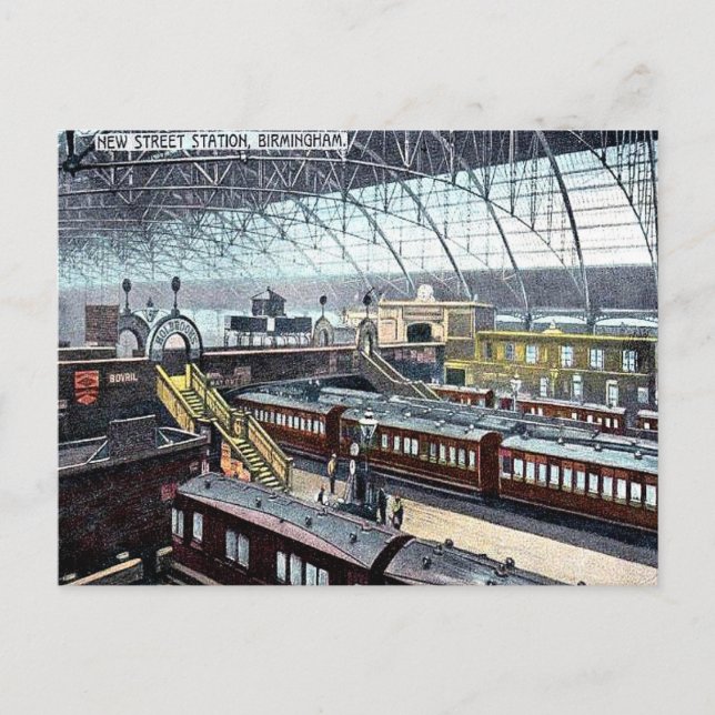 Old Postcard - New Street Station, Birmingham Postkarte (Vorderseite)