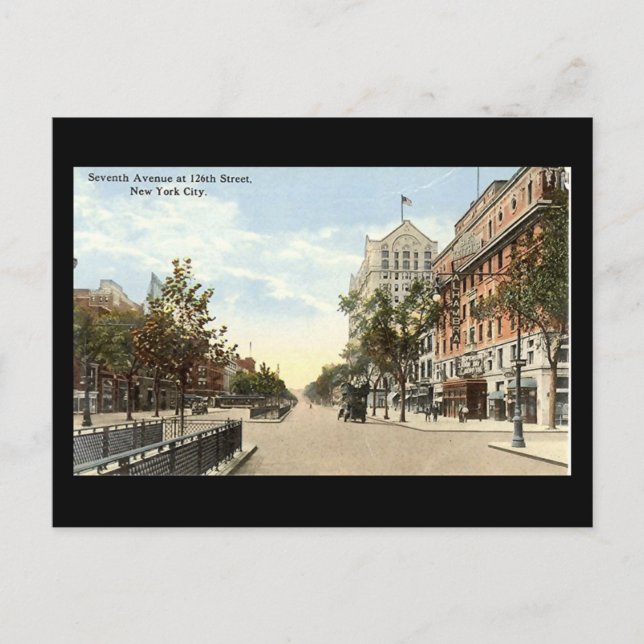 Old Postcard, New York City, 7th Ave at 126th Stre Postkarte (Vorderseite)