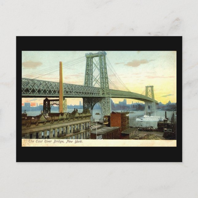 Old Postcard, New York City, Williamsburg Bridge Postkarte (Vorderseite)