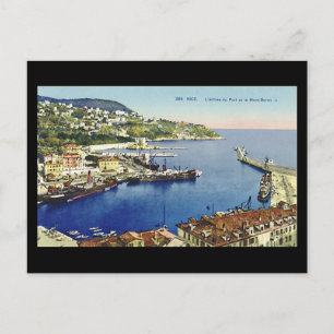 Old Postcard, Nice, Entree du Port et Mont Boron Postkarte
