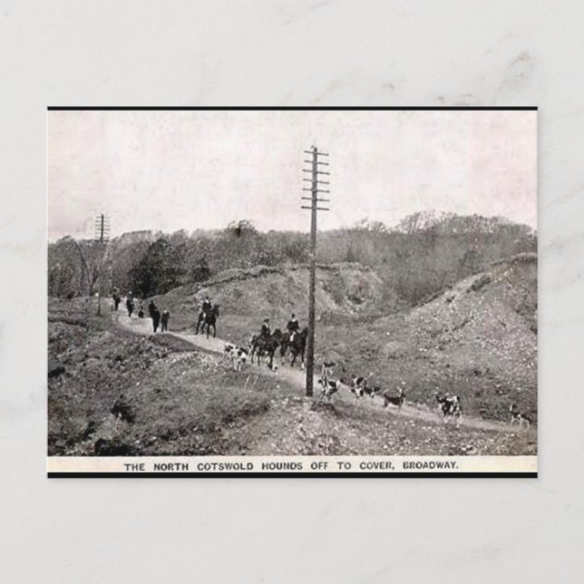 Old Postcard - North Cotswolds Hunt, Broadway Postkarte (Vorderseite)