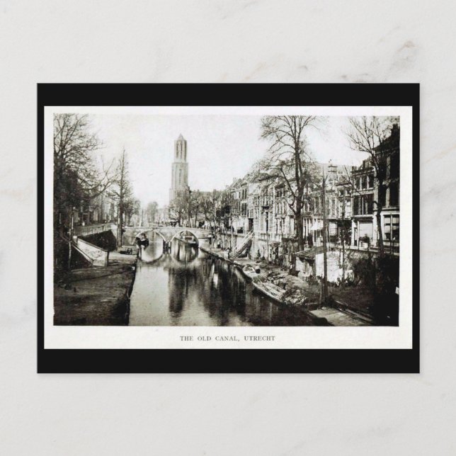 Old Postcard - Old Canal, Utrecht, Niederlande Postkarte (Vorderseite)