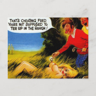 Old Postcard - Old Comic Golf Postcard Postkarte