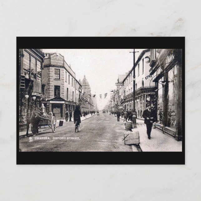 Old Postcard - Oxford Street, Swansea Postkarte (Vorderseite)