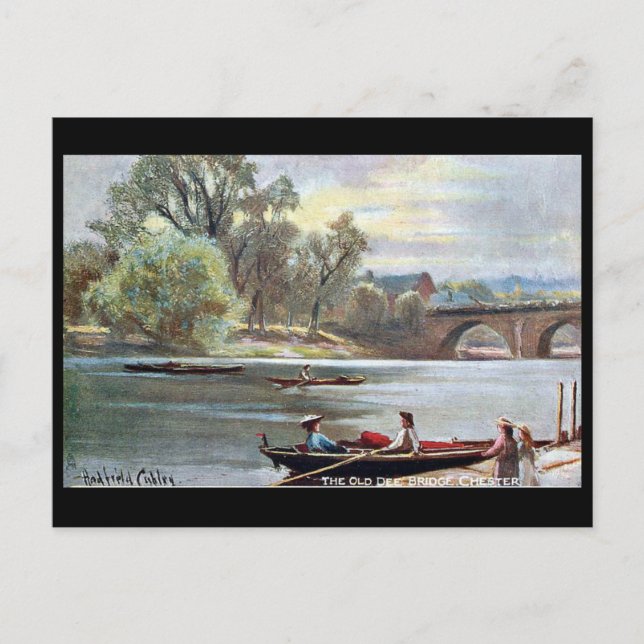 Old Postcard - River Dee, Chester, England Postkarte (Vorderseite)