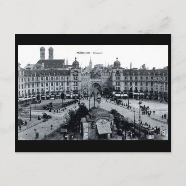 Old Postcard - Rondell, München, Deutschland Postkarte (Vorderseite)