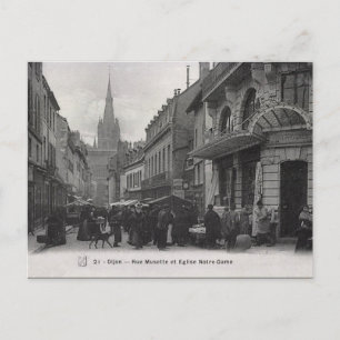 Old Postcard - Rue Musette, Dijon, Frankreich Postkarte