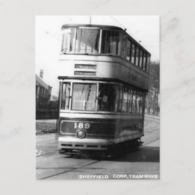 Old Postcard - Sheffield Corporation Tram Postkarte (Vorderseite)