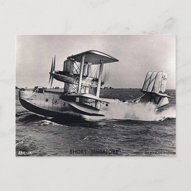 Old Postcard - Singapur Flying Boat Postkarte (Vorderseite)