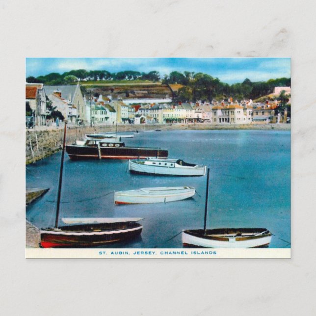 Old Postcard - St Aubin, Jersey, Kanalinseln Postkarte (Vorderseite)
