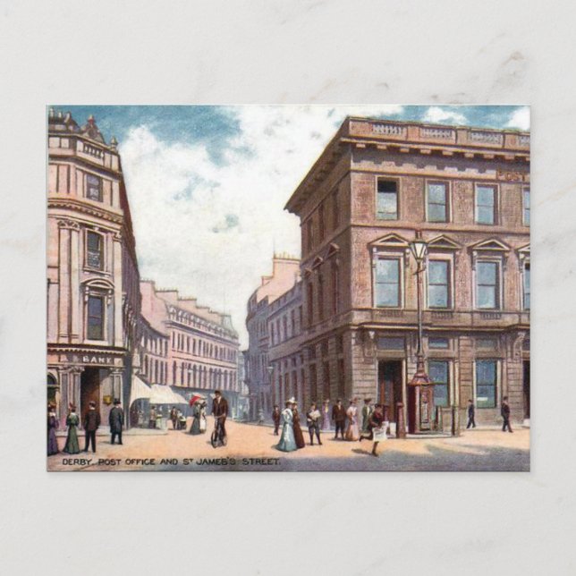 Old Postcard - St. James's St, Derby Postkarte (Vorderseite)
