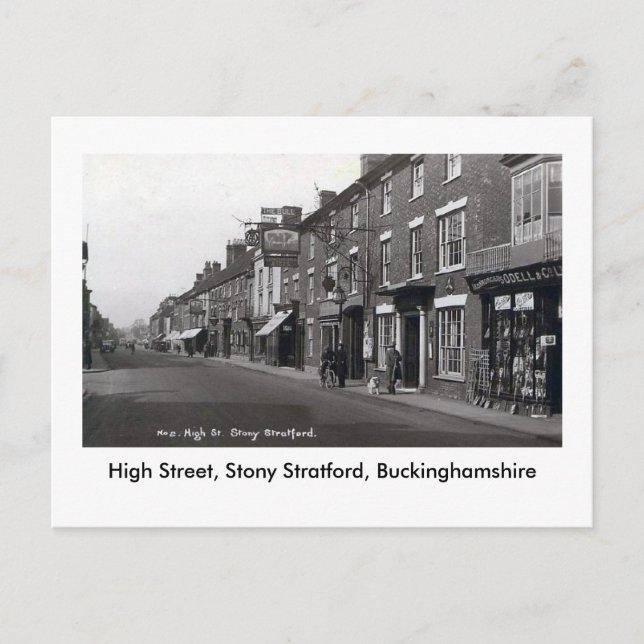 Old Postcard, Stony Stratford High Street Postkarte (Vorderseite)