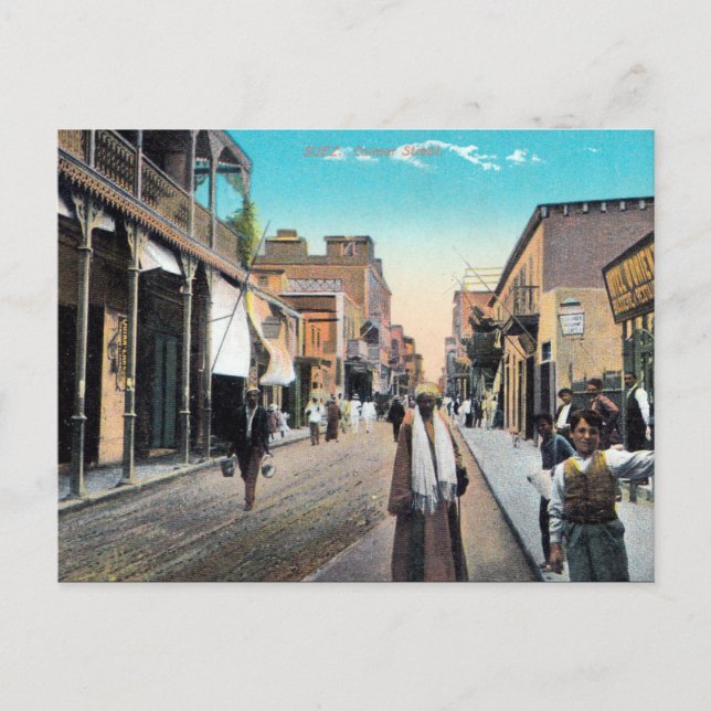 Old Postcard - Suez, Ägypten Postkarte (Vorderseite)