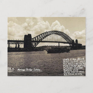Old Postcard - Sydney Harbour Bridge Postkarte