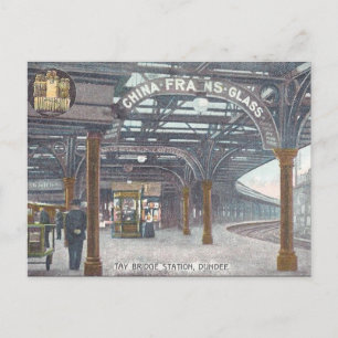 Old Postcard - Tay Bridge Station, Dundee Postkarte
