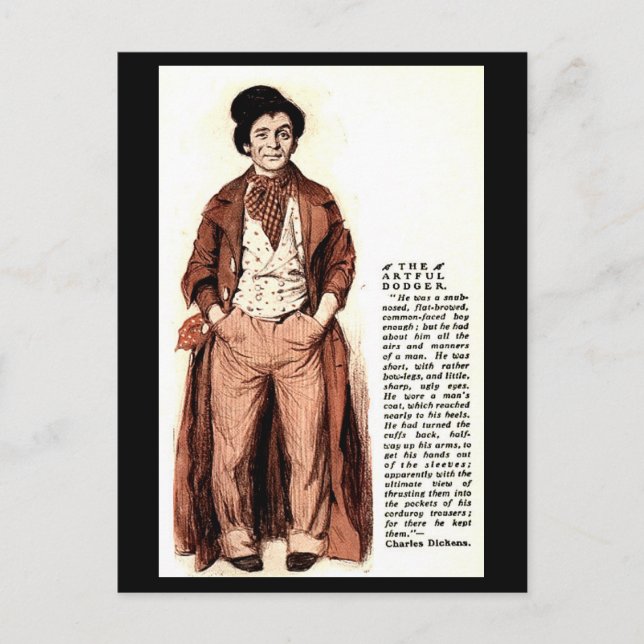 Old Postcard - The Arful Dodger - Oliver Drehung Postkarte (Vorderseite)
