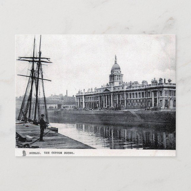 Old Postcard - The Custom House, Dublin Postkarte (Vorderseite)