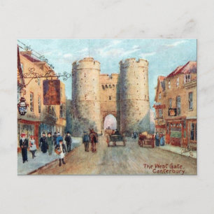 Old Postcard - The West Gate, Canterbury, Kent Postkarte
