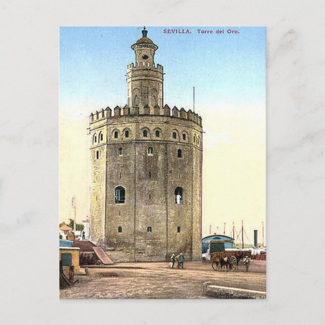 Old Postcard - Torre del Oro, Sevilla, Spanien Postkarte (Vorderseite)