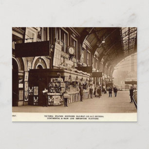 Old Postcard - Victoria Station, London Postkarte