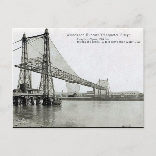 Old Postcard - Widnes & Runcorn Transporter Bridge Postkarte (Vorderseite)