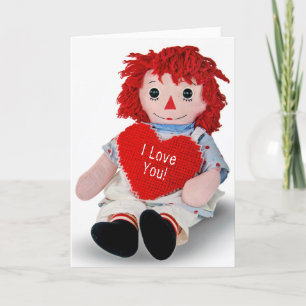 Old Rag Doll I Liebe You Card Karte