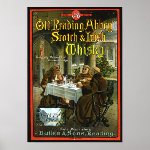 Old Reading Abbey Whisky Poster