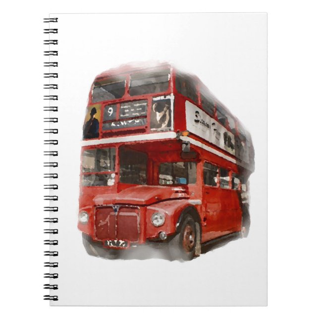 Old Red London Bus Notizblock (Vorderseite)